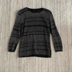 Avant Toi Black and Silver Linen Sweater Size M